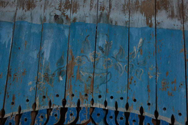 Blue Painted Door Panel from Madura Island 1880