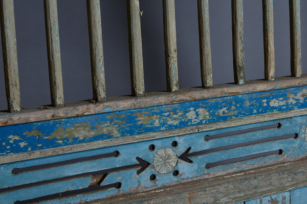 Blue Painted Window Panel from Madura Island 1880
