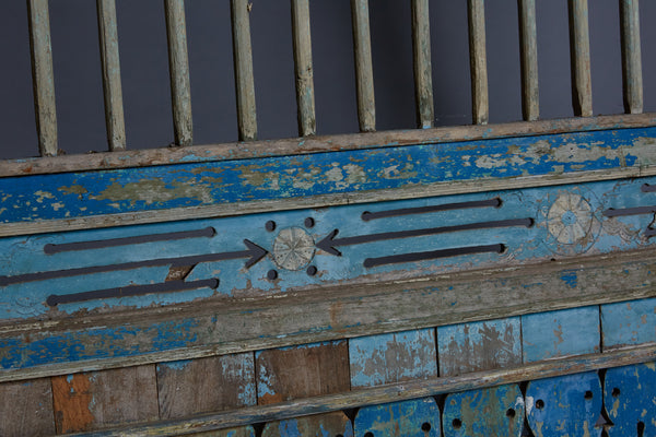 Blue Painted Window Panel from Madura Island 1880