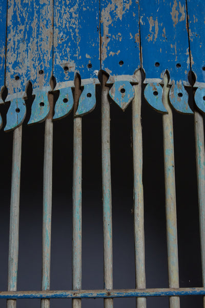 Blue Painted Window Panel from Madura Island 1880