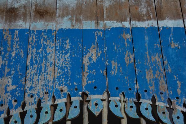 Blue Painted Window Panel from Madura Island 1880