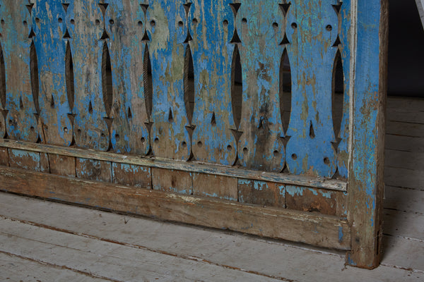 Blue Painted Window Panel from Madura Island 1880