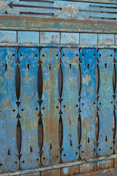 Blue Painted Window Panel from Madura Island 1880