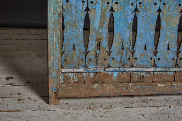 Blue Painted Window Panel from Madura Island 1880