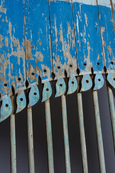 Blue Painted Window Panel from Madura Island 1880