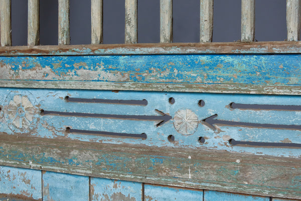 Blue Painted Window Panel from Madura Island 1880