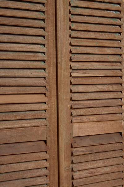 A Pair of 19th Century Carved Teak Louvered Doors From Java