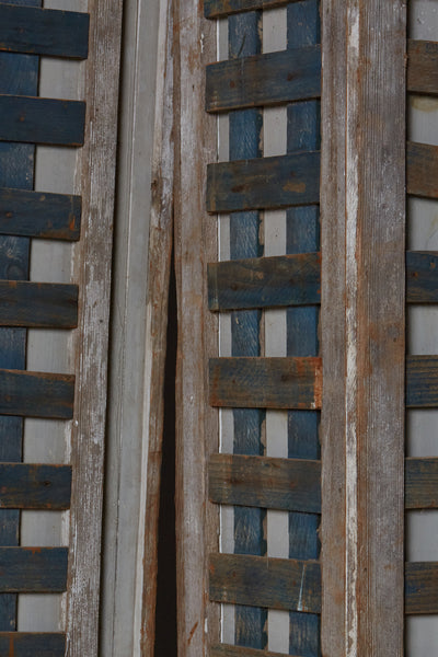 Set of 3 Old Lattice & Pine Square Columns from Georgia