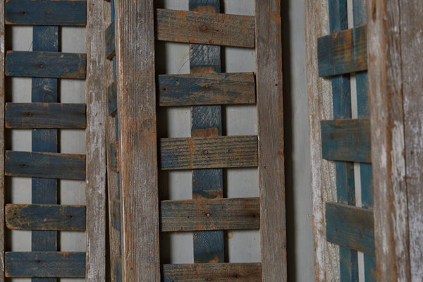 Set of 3 Old Lattice & Pine Square Columns from Georgia