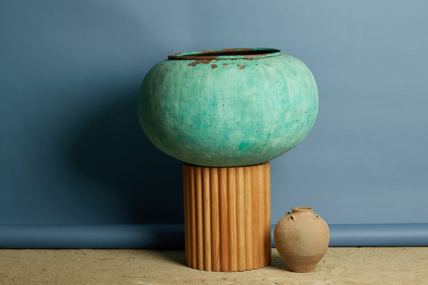 Large Tomato Shaped Copper Batik Pot