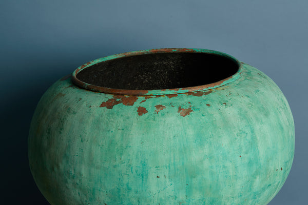 Large Tomato Shaped Copper Batik Pot