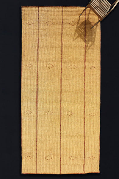 Large Leather & Reed Tuareg Carpet .............. (7' 2'' x 16' 3'')