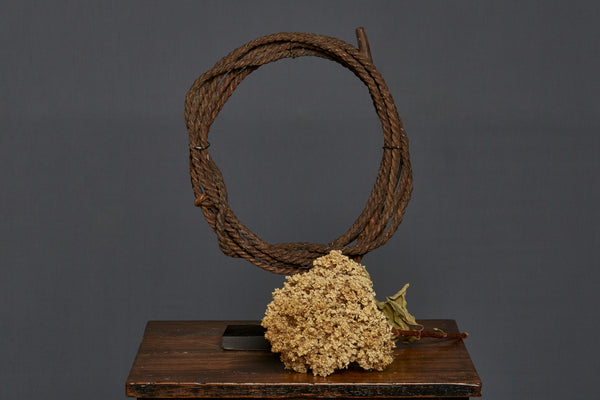 Mounted Rattan Lariat on a Stand