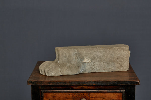 Pair of Florentine Carved Stone Lion Paw Feet