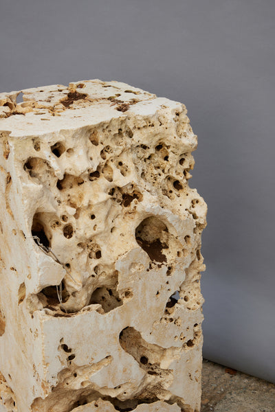 Hand Carved Eroded Limestone Pedestal from East Bali