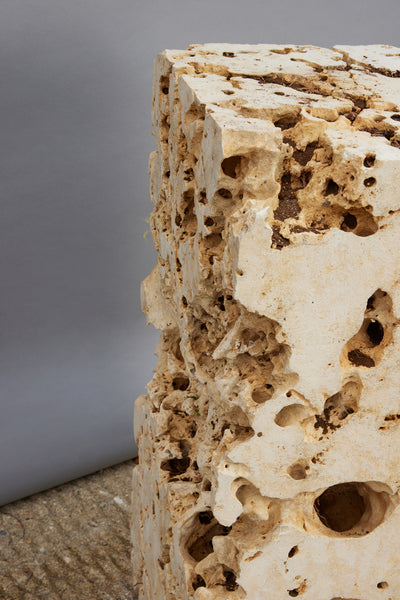 Hand Carved Eroded Limestone Pedestal from East Bali