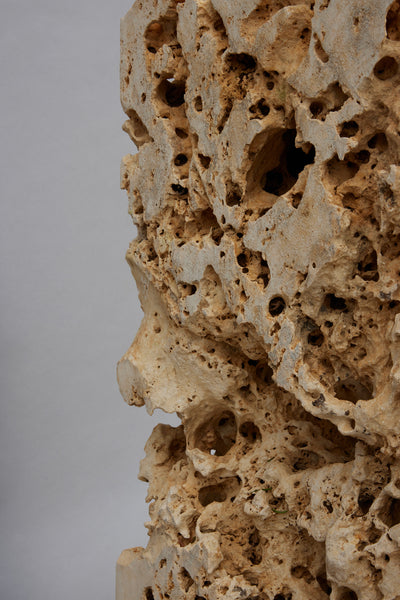 Hand Carved Eroded Limestone Pedestal from East Bali