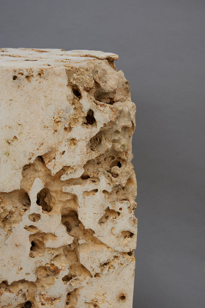 Hand Carved Eroded Limestone Pedestal from East Bali