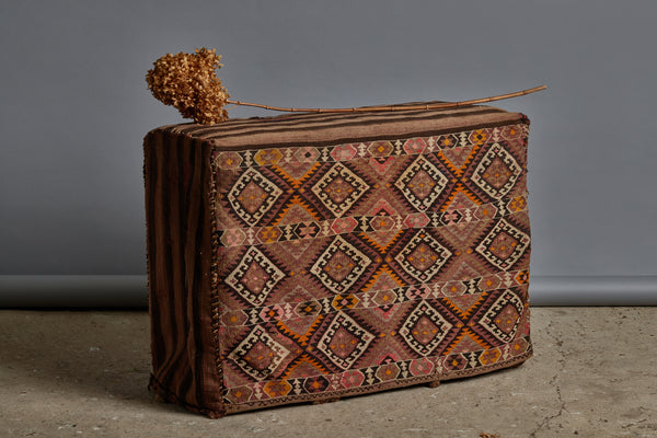 19th Century Kars Cradle Bag Upholstered Side Table / Bench