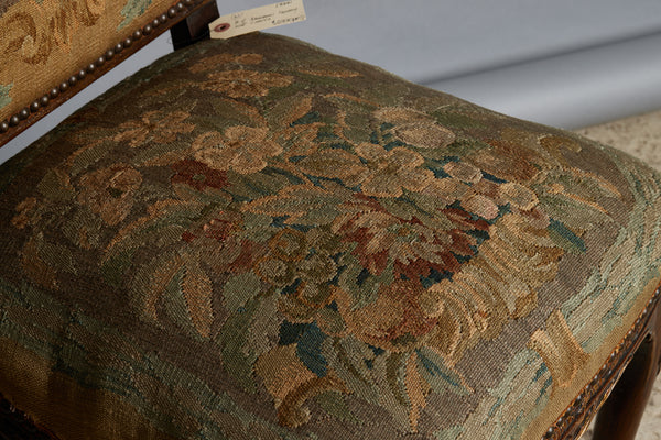 Pair of 19th Century Side Chairs Covered in an Aubusson Tapestry