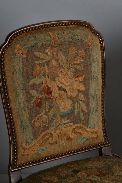 Pair of 19th Century Side Chairs Covered in an Aubusson Tapestry