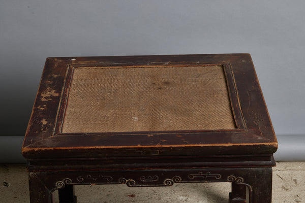 Late 17th - Early 18th Chinese Scholar Meditation Stool with Original Rattan Top