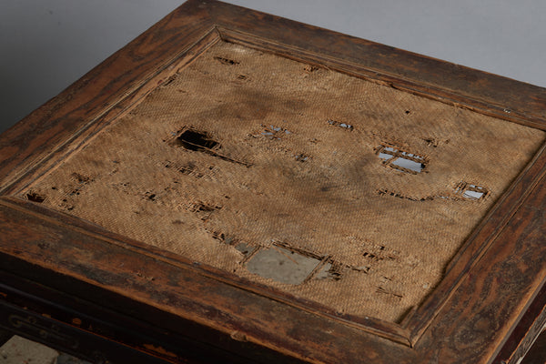 Late 17th - Early 18th Chinese Scholar Meditation Stool with Original Rattan Top