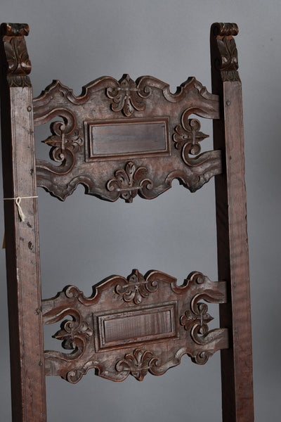Pair of 17th Century Italian Walnut Hall Chairs