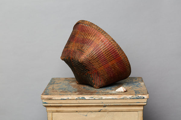 Lombok Basket with a Wavy Red Band