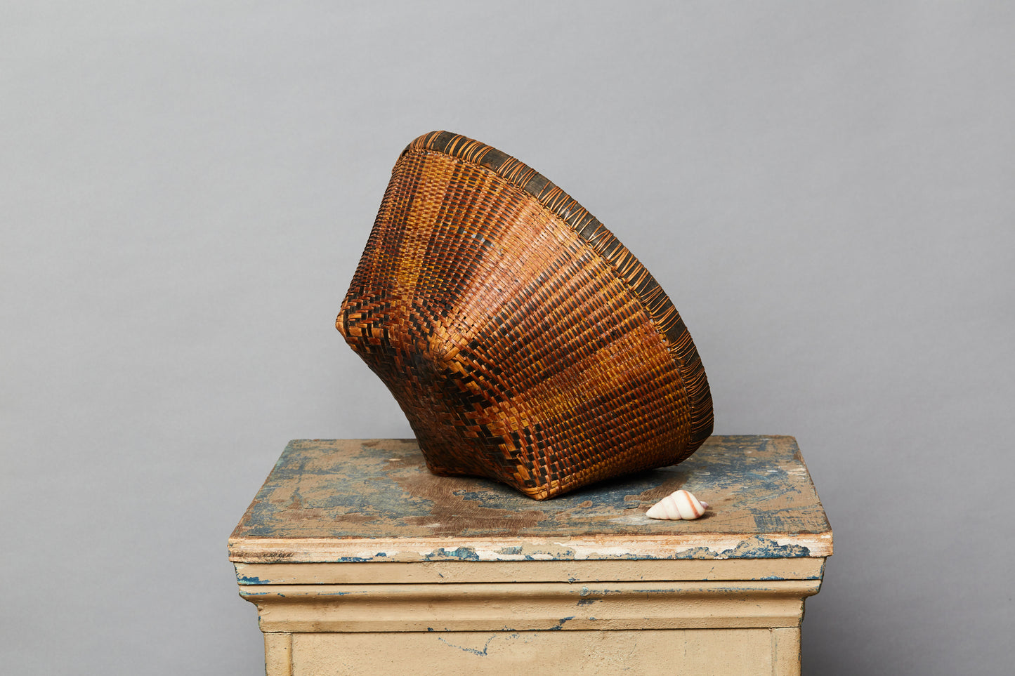 Woven Lombok Basket with Wide Black Bands