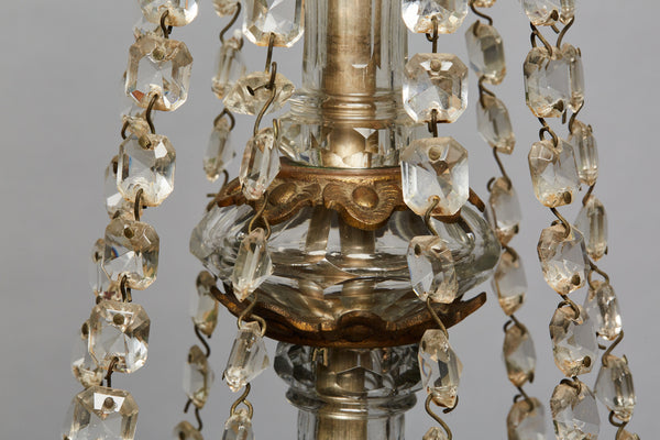 Mid-20th Century French Cut Crystal Nine Arm Chandelier