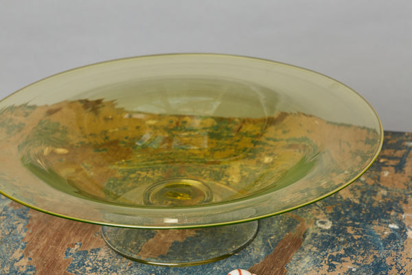 Pale Yellow Blown Footed Tazza