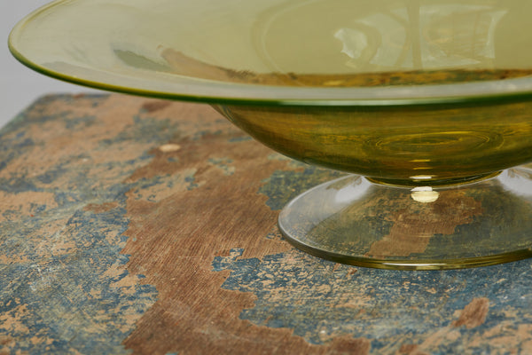 Pale Yellow Blown Footed Tazza