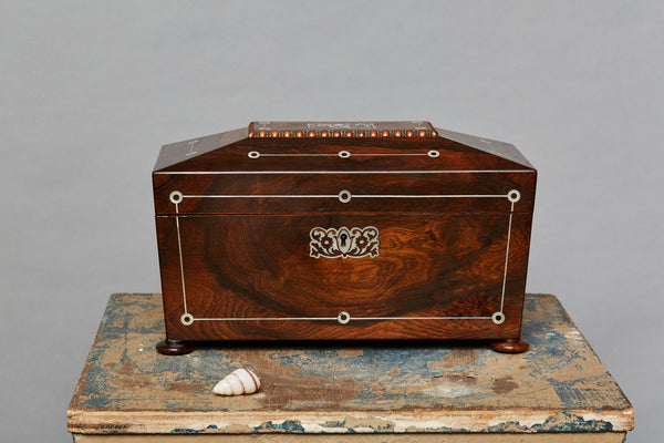 Rosewood & Mother of Pearl 19th Century Tea Caddy