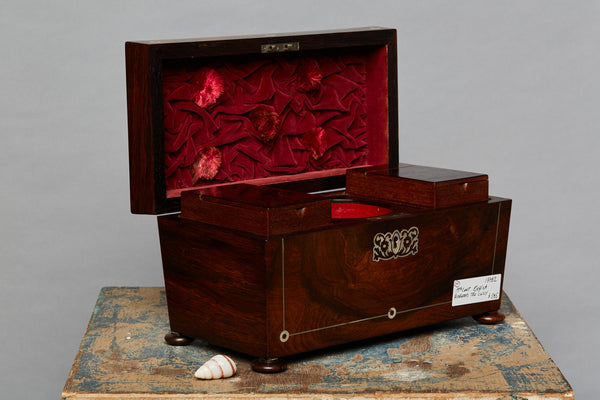 Rosewood & Mother of Pearl 19th Century Tea Caddy
