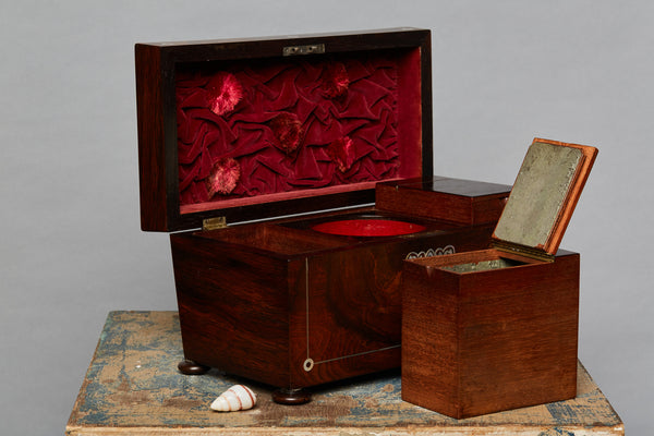 Rosewood & Mother of Pearl 19th Century Tea Caddy