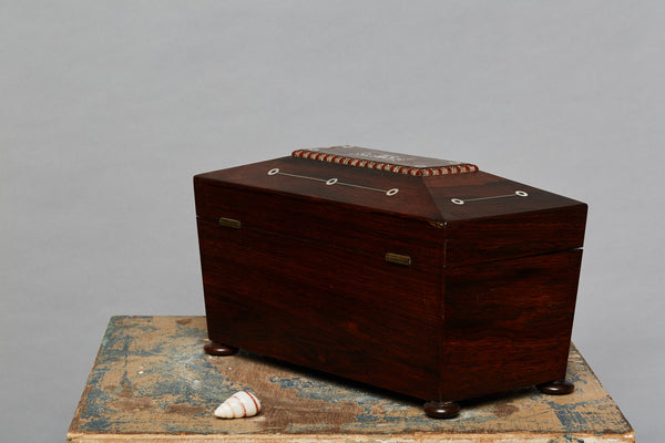 Rosewood & Mother of Pearl 19th Century Tea Caddy