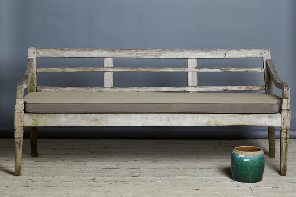 Simple Weathered Dutch Colonial Teak Bench