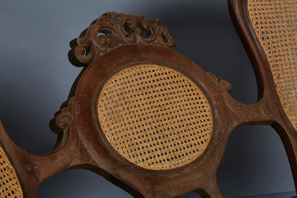 Teak & Rattan Dutch Colonial Settee