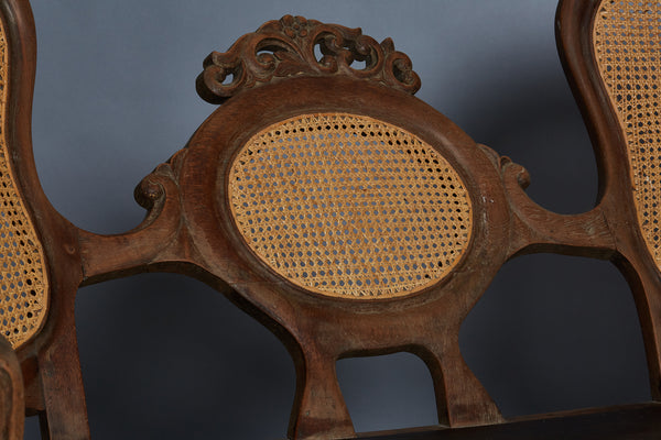 Teak & Rattan Dutch Colonial Settee
