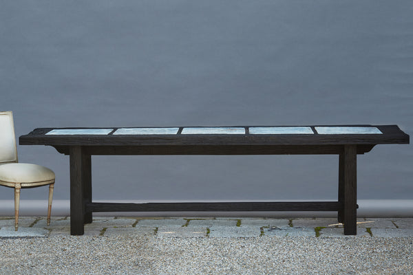Bornean Ironwood Table with Inlaid 18th Century Belgian Bluestone