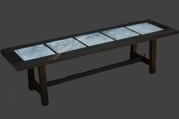 Bornean Ironwood Table with Inlaid 18th Century Belgian Bluestone