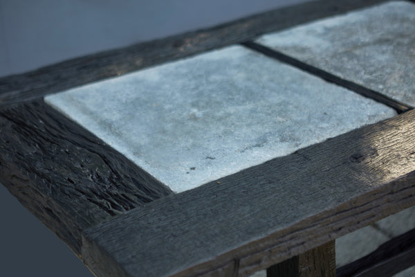 Bornean Ironwood Table with Inlaid 18th Century Belgian Bluestone