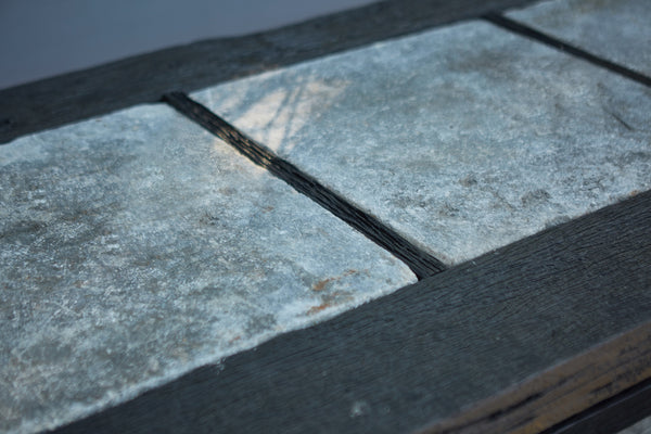 Bornean Ironwood Table with Inlaid 18th Century Belgian Bluestone