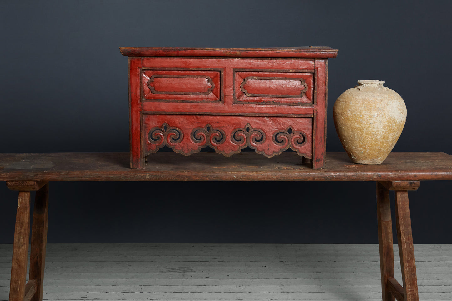 18th Century Tibetan Red Lama's Stool
