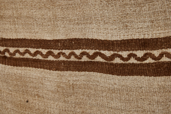 Natural Hemp Carpet with Double Brown Stripes (6' 4" x 15' 6")