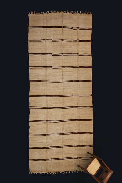 Dark Oatmeal & Chocolate Stripe Hemp Carpet (6' 2" x 15' 8")
