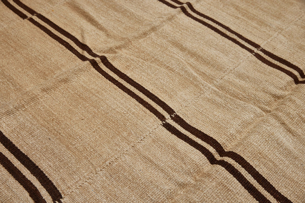 Dark Oatmeal & Chocolate Stripe Hemp Carpet (6' 2" x 15' 8")