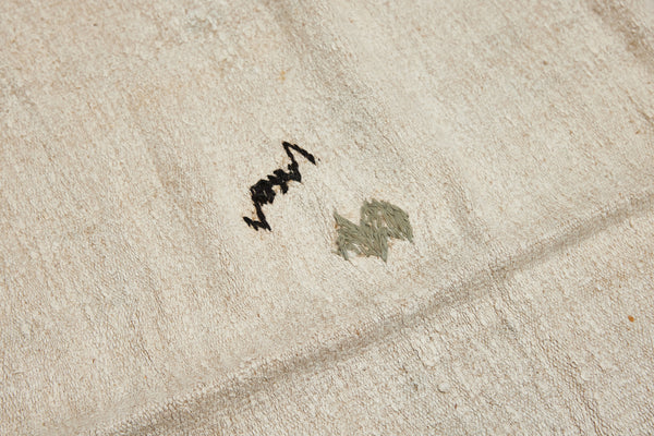 Large Natural Hemp Carpet with Brown Stripes  (5' x 13')