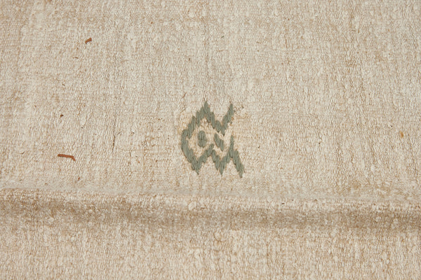 Large Natural Hemp Carpet with Brown Stripes  (5' x 13')